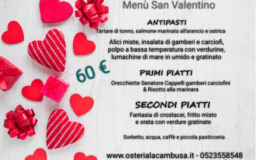 MENU’ SAN VALENTINO